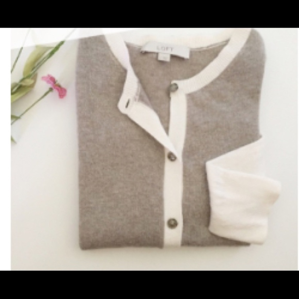 Loft Colorblock Rabbit Hair Blend Cardigan
